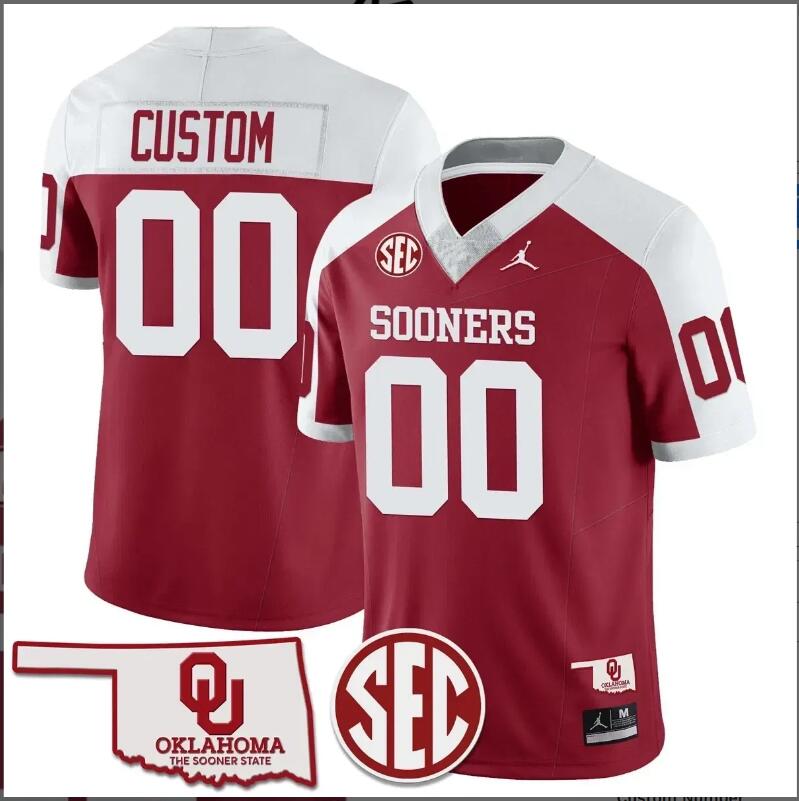 Men Oklahoma Sooners 2024 SEC Patch Vapor Premier Limited Custom NCAA jerseys